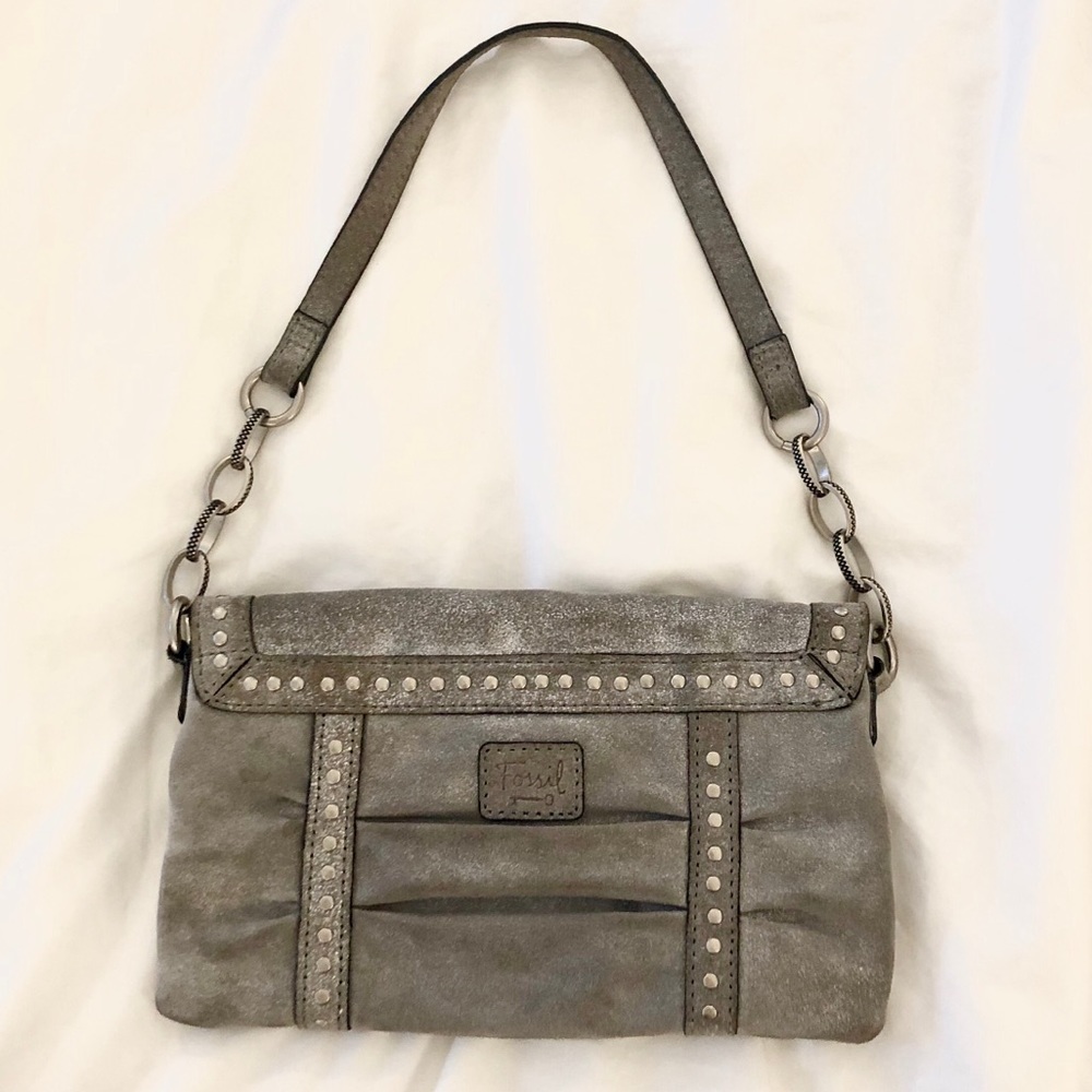 Vintage Fossil Gray Shoulder Bag